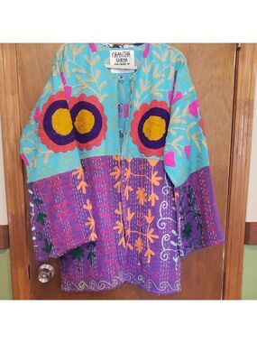 NWOT Kaantha Karma Embroidered Suzani Patchwork Jacket